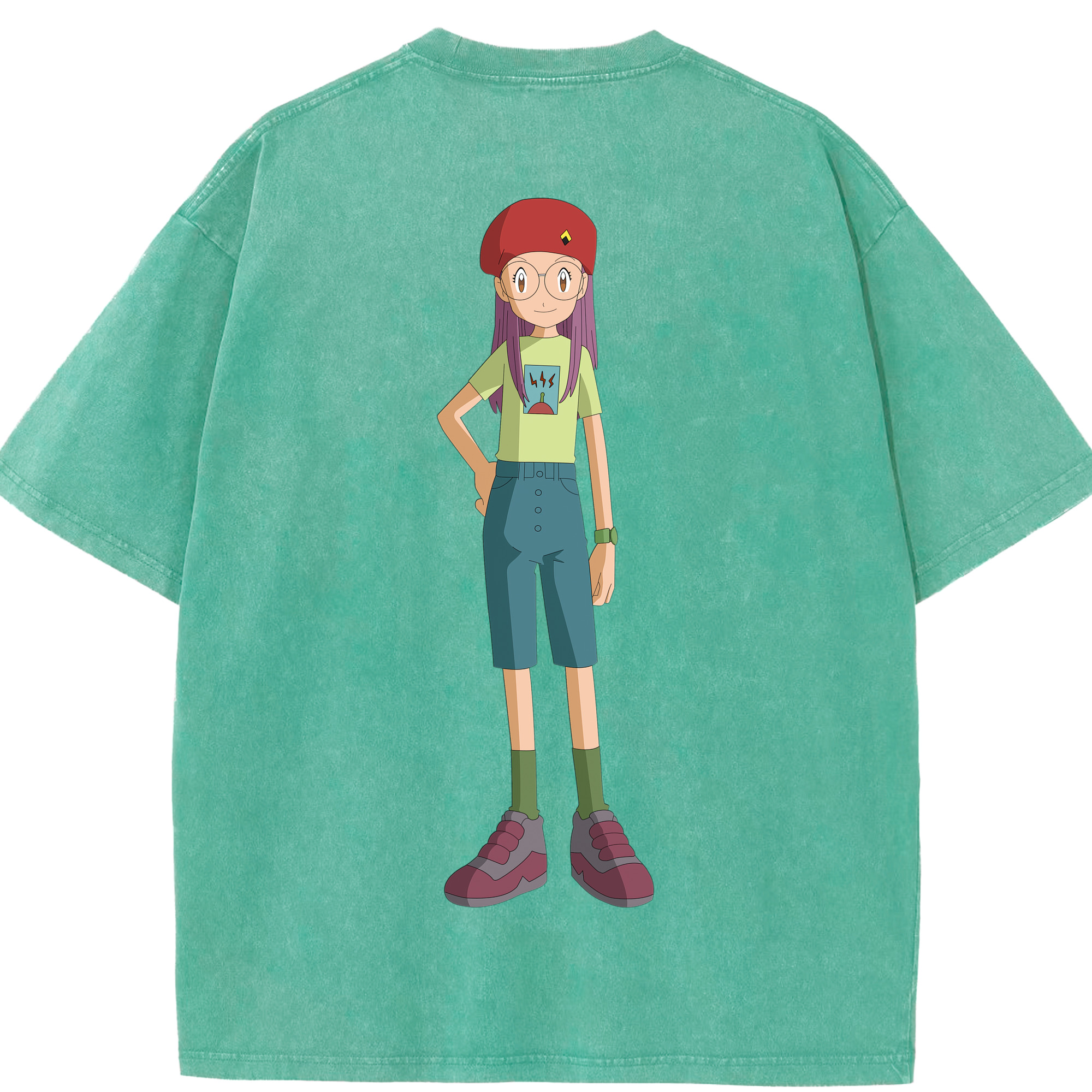 （画像用） Digimon デジタルモンスター/デジモン 綿100% ヴィンテージ風 半袖Tシャツ（背面プリント）